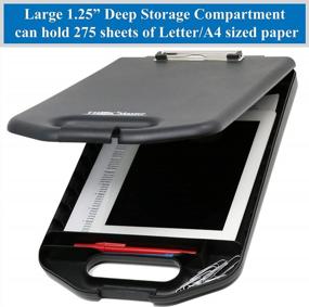 img 1 attached to Black Plastic Storage Clipboard With Handle, Real Hinges, And 275 Sheet Capacity For Letter Sized Paper - Think2Master