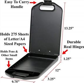 img 2 attached to Black Plastic Storage Clipboard With Handle, Real Hinges, And 275 Sheet Capacity For Letter Sized Paper - Think2Master