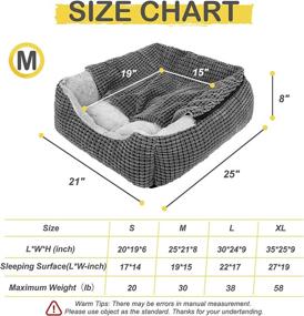 img 1 attached to GASUR Dog Beds for Small, Medium, and Large Dogs - Rectangle Cave Hooded Blanket Puppy Bed, Luxury Anti-Anxiety Orthopedic Cat Beds for Indoor Cats - Warmth, Machine Washable (25 inches, Grey)