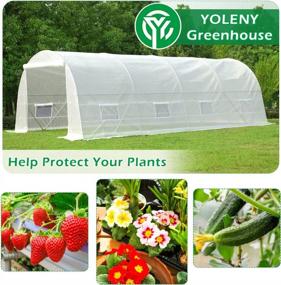 img 3 attached to YOLENY 20' X 10' X 7' Greenhouse: Large Portable Walking Tunnel Tent For Gardening & Plant Hot House - White