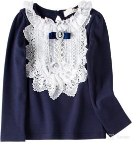 img 4 attached to VYU Little Sleeve Winter Blouse Apparel & Accessories Baby Girls for Clothing