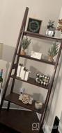 img 1 attached to Amazon Basics Modern 5-Tier Ladder Bookshelf Organizer, Solid Rubberwood Frame - Espresso Finish review by Michael Straughter