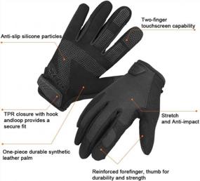 img 2 attached to Flex Extra Grip Mechanic Gloves With Touchscreen And Non-Slip Design - Ideal For Tactical, Mechanic, Hunting, And Cycling - Suitable For Men And Women - 1 Pair - Black - Size Large