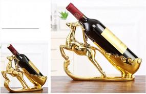 img 1 attached to Add A Touch Of Elegance With CdyBox Gold Deer Wine Rack - Perfect Home Décor And Gift Idea
