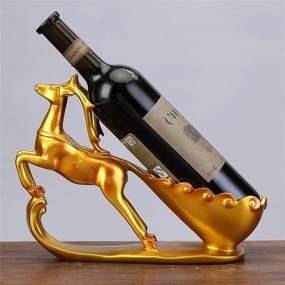 img 4 attached to Add A Touch Of Elegance With CdyBox Gold Deer Wine Rack - Perfect Home Décor And Gift Idea