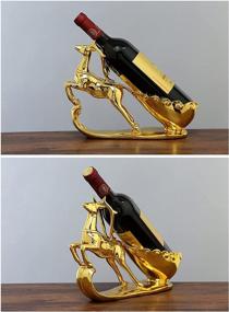 img 2 attached to Добавьте нотку элегантности с полкой для вина CdyBox Gold Deer - идеальный домашний декор и идея подарка