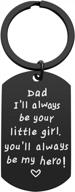 top father's day gifts from daughters - ideal for christmas, birthdays, valentine's day - heartfelt keychain that says 'always your little girl, forever your hero dad' logo