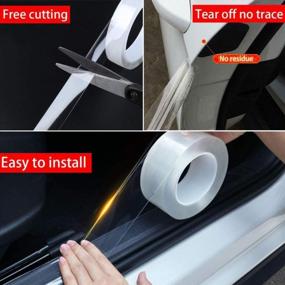 img 3 attached to TYLife 33Ft Car Door Edge Guard Protector Trim Anti-Collision Fits Most Cars (3.9In Wide, Transparent)