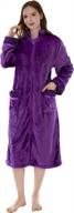 warm and cozy: pavilia women's fleece housecoat with zipper front for ultimate comfort and style logo