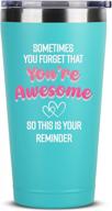 inspirational gifts for women – "sometimes you forget you're awesome" mint tumbler – cute thank you gift ideas for coworkers bosses day - thoughtful motivational gifts for best friend women - 16 oz logo