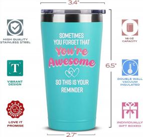 img 1 attached to Inspirational Gifts For Women – "Sometimes You Forget You'Re Awesome" Mint Tumbler – Cute Thank You Gift Ideas For Coworkers Bosses Day - Thoughtful Motivational Gifts For Best Friend Women - 16 Oz