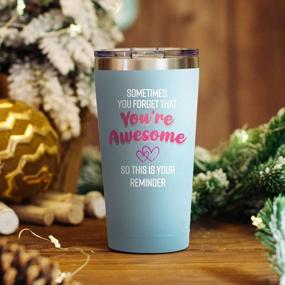 img 3 attached to Inspirational Gifts For Women – "Sometimes You Forget You'Re Awesome" Mint Tumbler – Cute Thank You Gift Ideas For Coworkers Bosses Day - Thoughtful Motivational Gifts For Best Friend Women - 16 Oz