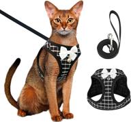 aumuca cat harness and leash: escape-proof vest for walking with bell and bow-knot decoration logo