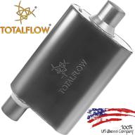 totalflow 415441 dual-stage universal muffler - 2.25&#34; offset in / 2.25&#34; center out logo