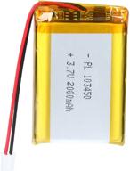 rechargeable lithium polymer ion battery akzytue 103450 with 2000mah capacity and jst connector - ideal replacement for 103454 and 963450 lipo batteries logo