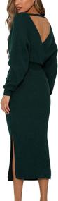 img 1 attached to VamJump Backless Batwing Bodycon Sweater Women's Clothing - Dresses