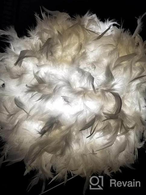 img 1 attached to Waneway 11.8 Inches White Feather Lamp Shade for Ceiling Pendant Light, Table Lamp, and Floor Lamp - Ideal for Living Room, Bedroom, Wedding, or Party Decoration review by John Harvieux