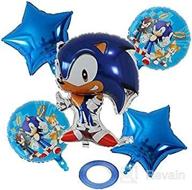 🎈 superhero-themed baby shower balloon decoration set - 5pcs 18inch sonic foil helium balloons - ideal supplies for birthday parties and kids toys logo