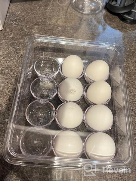 img 1 attached to Ambergron Stackable Egg Holder Organizers For Kitchen, Refrigerator, Freezer - Set Of 2 Clear Plastic Trays With Lids For BPA-Free Storage Of Up To 12 Eggs On Fridge, Pantry, And Countertop review by Jose Morrison