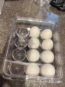 img 6 attached to Ambergron Stackable Egg Holder Organizers For Kitchen, Refrigerator, Freezer - Set Of 2 Clear Plastic Trays With Lids For BPA-Free Storage Of Up To 12 Eggs On Fridge, Pantry, And Countertop