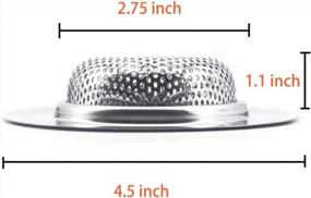 img 3 attached to Kitchen Sink Strainer Stainless Steel Sink Strainer With Large Wide Rim 4.5" For Mesh Sink Strainer, Large (Pack Of 2)