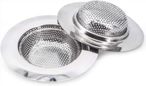img 4 attached to Kitchen Sink Strainer Stainless Steel Sink Strainer With Large Wide Rim 4.5" For Mesh Sink Strainer, Large (Pack Of 2)