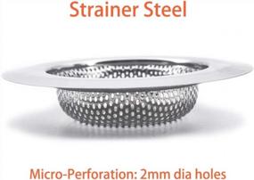 img 2 attached to Kitchen Sink Strainer Stainless Steel Sink Strainer With Large Wide Rim 4.5" For Mesh Sink Strainer, Large (Pack Of 2)