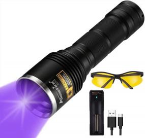 img 4 attached to ALONEFIRE Rechargeable UV Flashlight With 365Nm Wavelength - Ideal For Pet Urine Detection, Resin Curing, Dry Stain Removal, And Scorpion Hunting: Includes Battery Charger And Batteries