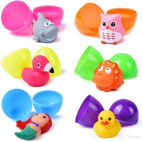 img 3 attached to 🛁 Light Up Bath Time Fun: FUNNISM 6 Pack Prefilled Easter Eggs with Flashing Bathtub Toys - Perfect for Kids, Toddlers, Easter Egg Hunts, Baskets, Parties!