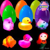 🛁 light up bath time fun: funnism 6 pack prefilled easter eggs with flashing bathtub toys - perfect for kids, toddlers, easter egg hunts, baskets, parties! logo