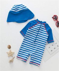 img 2 attached to 🏊 Sleeve Sunsuits with Zipper protection: Optimal Swimwear for Boys' Ultimate Swimming Experience