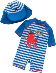 img 4 attached to 🏊 Sleeve Sunsuits with Zipper protection: Optimal Swimwear for Boys' Ultimate Swimming Experience