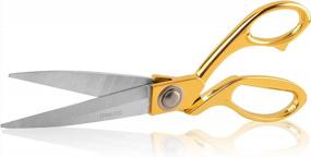 img 4 attached to Cutting-Edge Crafting: EZthings® Professional 8" Heavy Duty Gold Scissors For Leather Arts