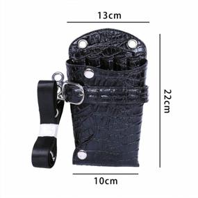 img 3 attached to Black2 PU кожаный чехол для ножниц-парикмахерская сумка-кобура для парикмахерских ножниц сумка для инструментов стилиста поясной плечевой ремень