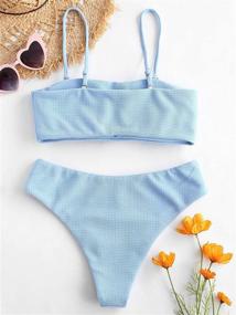 img 2 attached to ZAFUL Bandeau Removable Textured Swimsuits Women's Clothing ~ Swimsuits & Cover Ups