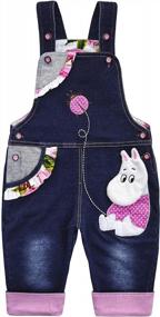 img 2 attached to Adorable Cartoon Toddler Pant And Overall Set With Shirt For Little Girls By Chumhey