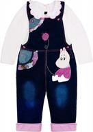 adorable cartoon toddler pant and overall set with shirt for little girls by chumhey logo