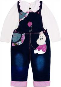 img 4 attached to Adorable Cartoon Toddler Pant And Overall Set With Shirt For Little Girls By Chumhey