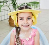 👶 ultimate safety and comfort: adjustable silicone baby shower cap with ear protection - yellow duck design logo