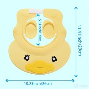 img 2 attached to 👶 Ultimate Safety and Comfort: Adjustable Silicone Baby Shower Cap with Ear Protection - Yellow Duck Design