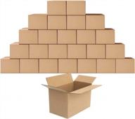 упаковка из 25 небольших гофрированных коробок из крафт-бумаги для перевозки, перевозки и отправки по почте - картонные почтовые ящики и упаковочные коробки размером 11x6x6 дюймов логотип