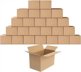 img 4 attached to Упаковка из 25 небольших гофрированных коробок из крафт-бумаги для перевозки, перевозки и отправки по почте - картонные почтовые ящики и упаковочные коробки размером 11X6X6 дюймов