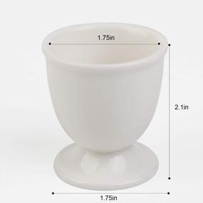 img 3 attached to Set Of 6 Ceramic Egg Cup Holders For Perfectly Soft And Hard Boiled Eggs At Breakfast And Brunch