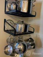 img 1 attached to Wall-Mounted Pot Rack Set Of 2 With 16 Hooks - Love-KANKEI Kitchen Organizer To Hold Cookware And Utensils - White Shelves For Easy Storage review by Amanda Brown