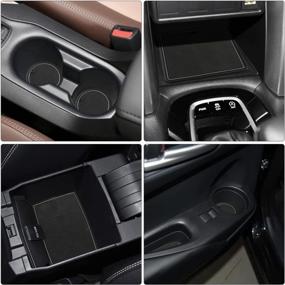 img 3 attached to Toyota Corolla Cross 2022+ Cup Holder Insert Liners Anti Dust Custom Fit Door Pocket Interior Mats 11Pcs (Gray Trim) SUV Accessories