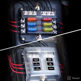 img 3 attached to Nilight 6 Way Blade Fuse Block with Negative Bus - 6 Circuit Fuse Box Holder with LED Indicator - ATO/ATC Fuse Panel & Waterproof Cover for 12V Automotive, Marine, RVs, Boats, Trailers - 2 Years Warranty