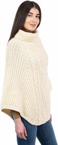 img 3 attached to Stay Warm And Fashion-Forward With SAOL'S Merino Wool Aran Poncho Cardigan