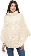 stay warm and fashion-forward with saol's merino wool aran poncho cardigan logo