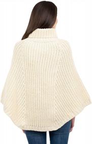 img 2 attached to Stay Warm And Fashion-Forward With SAOL'S Merino Wool Aran Poncho Cardigan