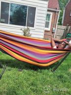 img 1 attached to Enjoy Ultimate Comfort And Relaxation Anywhere With Kanchimi Portable Double Hammock With Stand - Heavy Duty, Max 450Lbs Load Capacity, Perfect For 2 Persons! review by Steve Lawrence